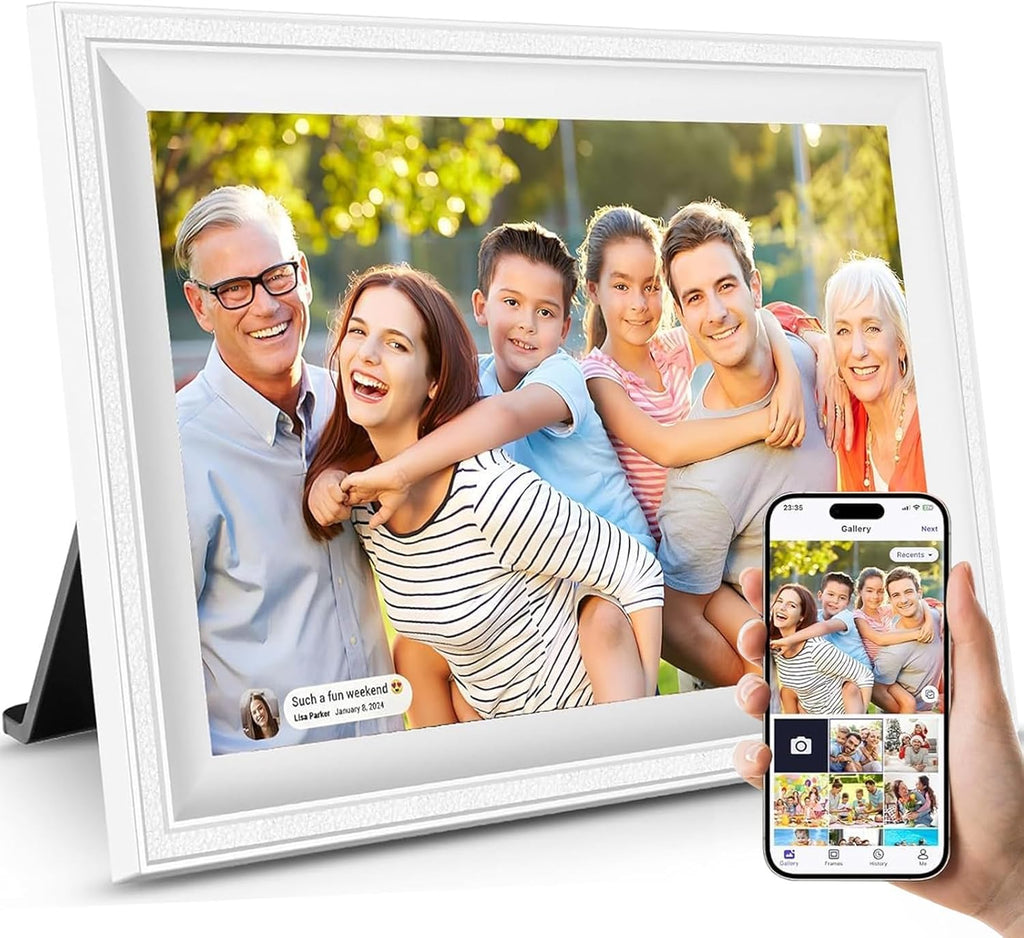 U-RAIN Smart White Digital Photo Frame 10.1 inch